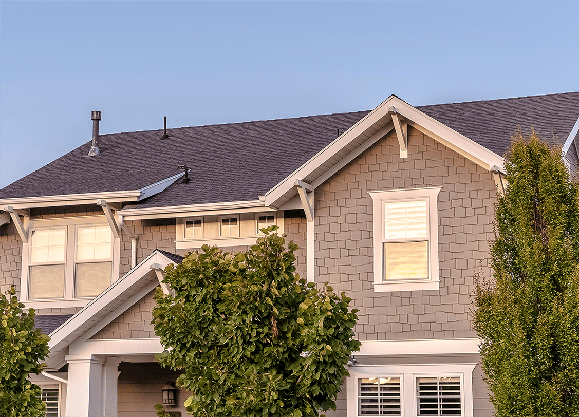 picture of house with focus on the roof